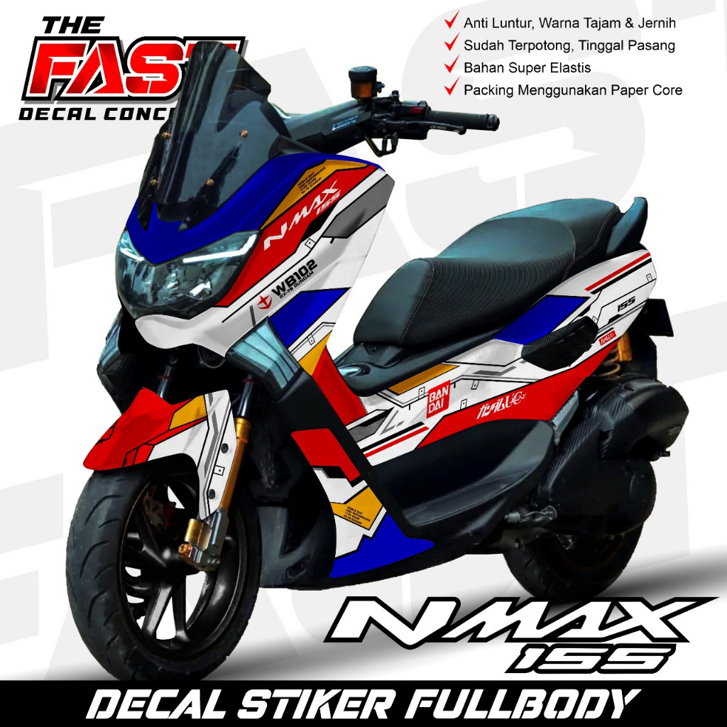 Terbaru Stiker DEcal Motor Yamaha NMAX Old Tertutup Motif Racing GUNDAM Decal Nmax Stiker NMAX 155 O