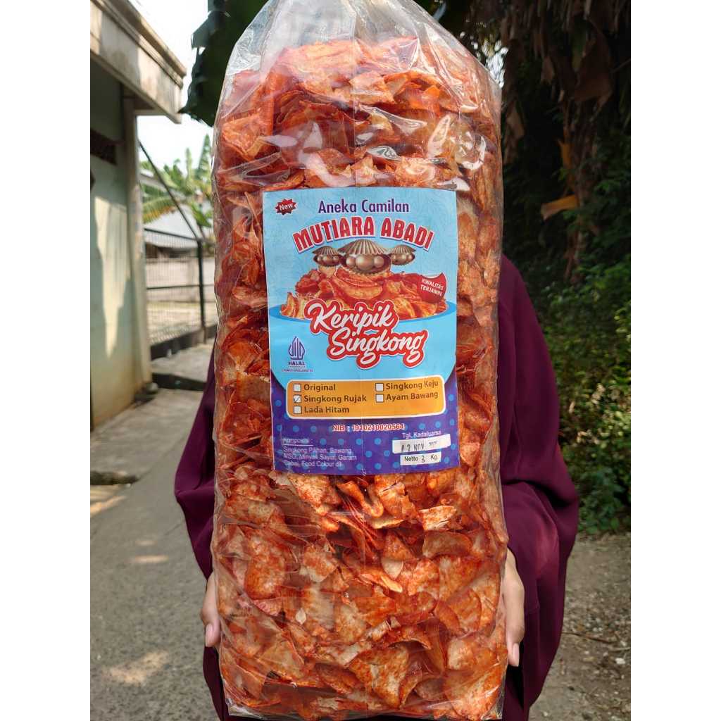 

Keripik kripik singkong bumbu rujak 1kg Mutiara Abadi Pedas Manis