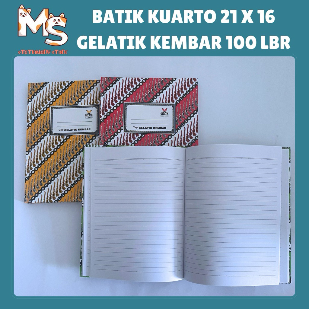 

[1 PCS] BUKU BATIK KWARTO HARDCOVER GELATIK KEMBAR 100 LEMBAR