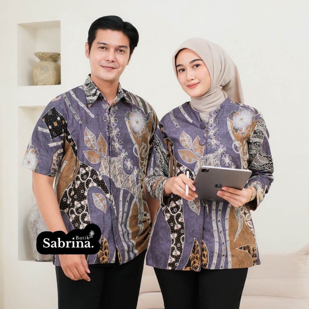 Batik Sabrina Batik Couple Modern Atasan Blouse Batik Kerja Kantor Wanita