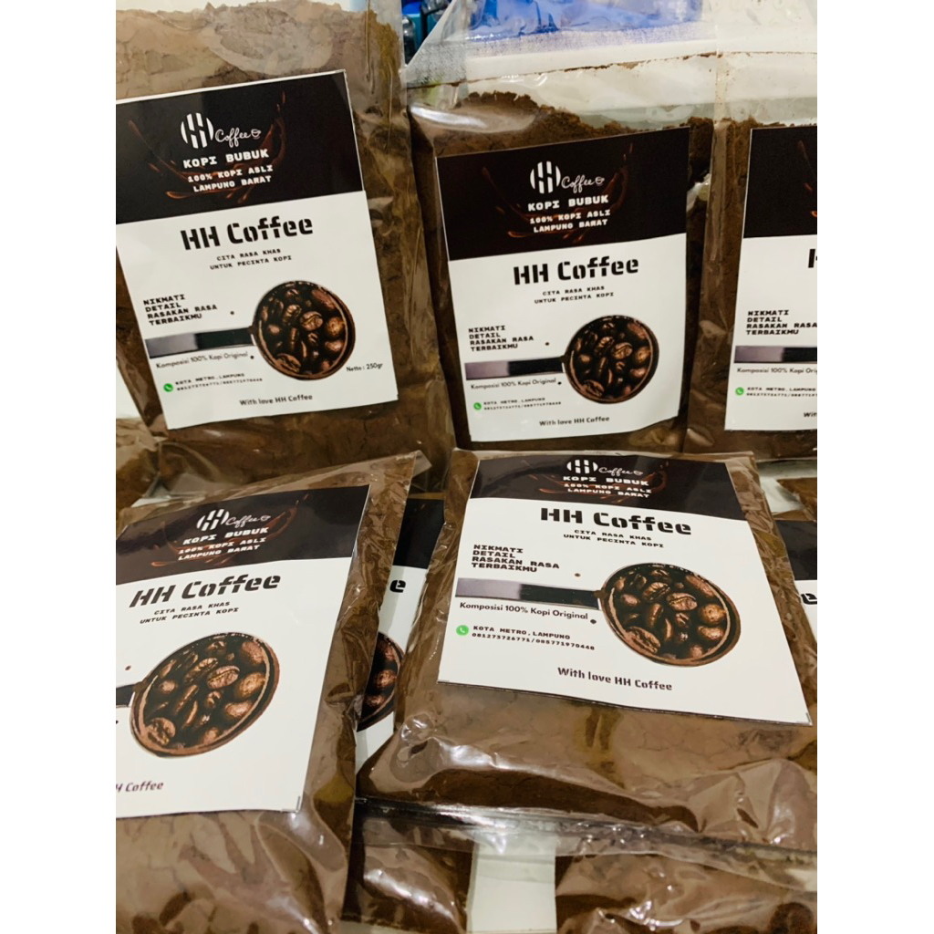 

Kopi Bubuk Asli lampung Barat, 100% Kopi Asli Pilihan Tanpa Campuran Apapun - HH Coffee