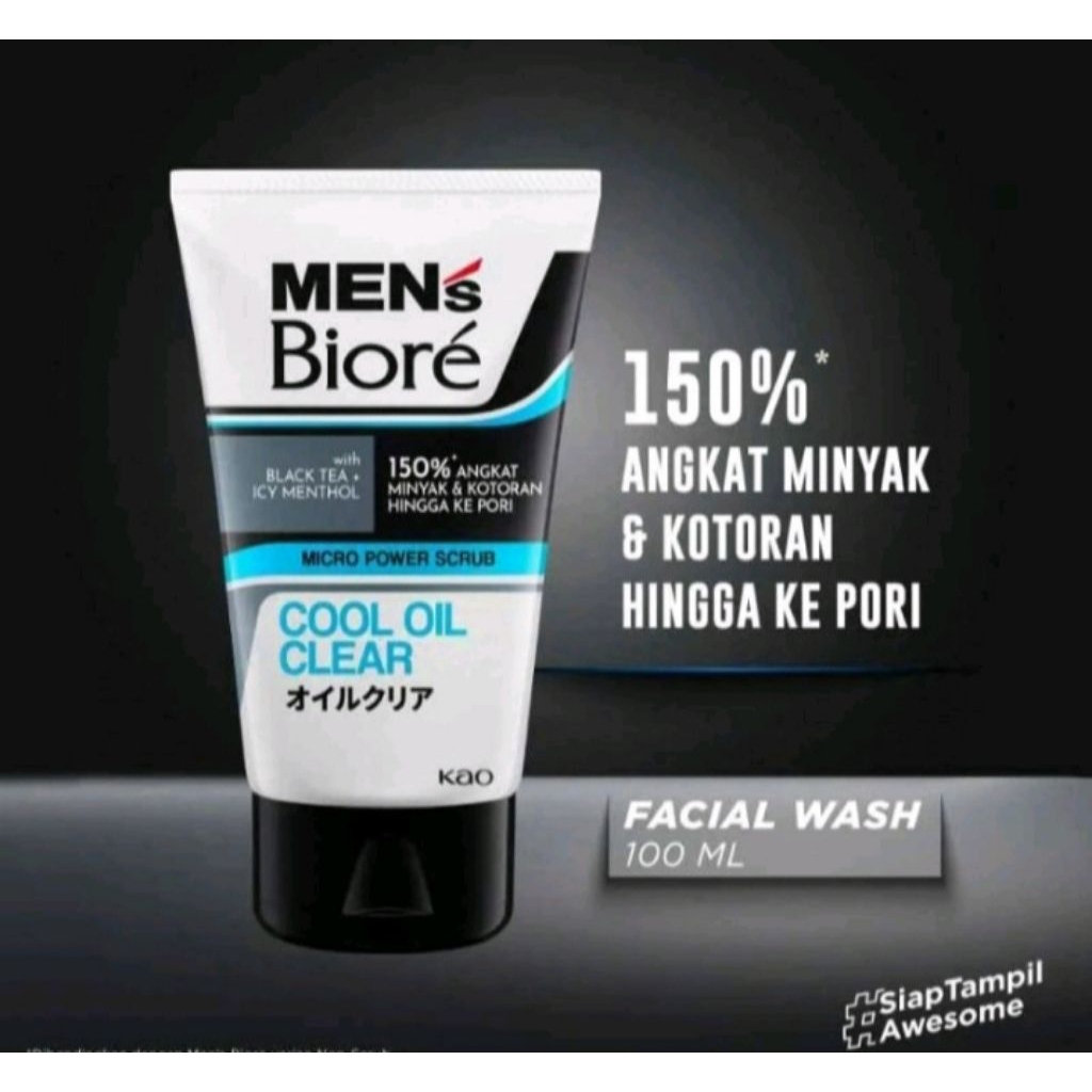 FACEWASH MEN'S BIORE BRIGHT OIL CLEAR 100ML