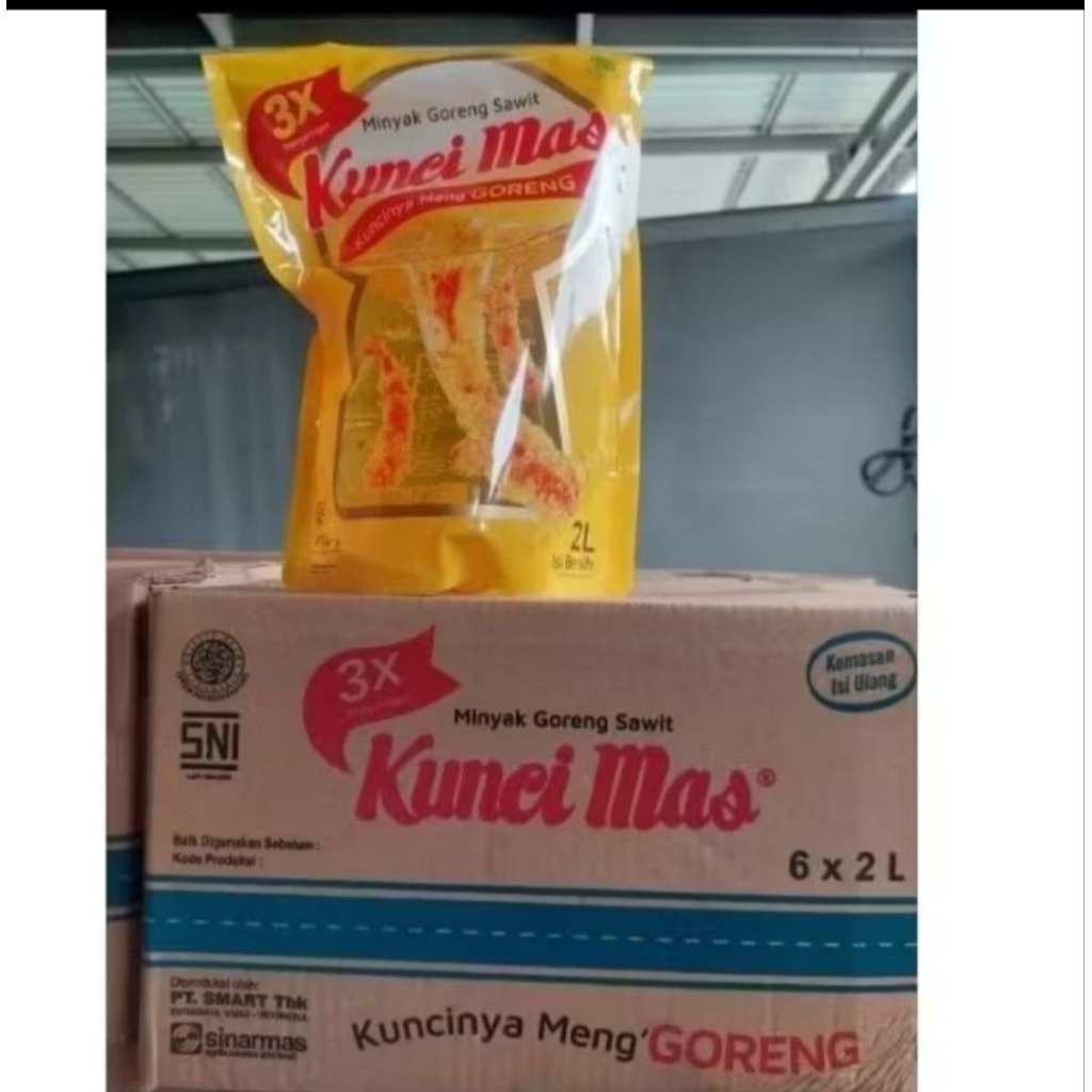 

Minyak goreng kunci mas 2 liter 1karton isi 6 kemasan