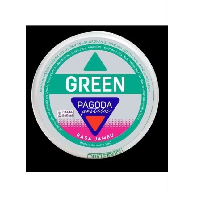 

Pagoda Green rasa jambu 20gr/pagoda pastiles segitiga jambu