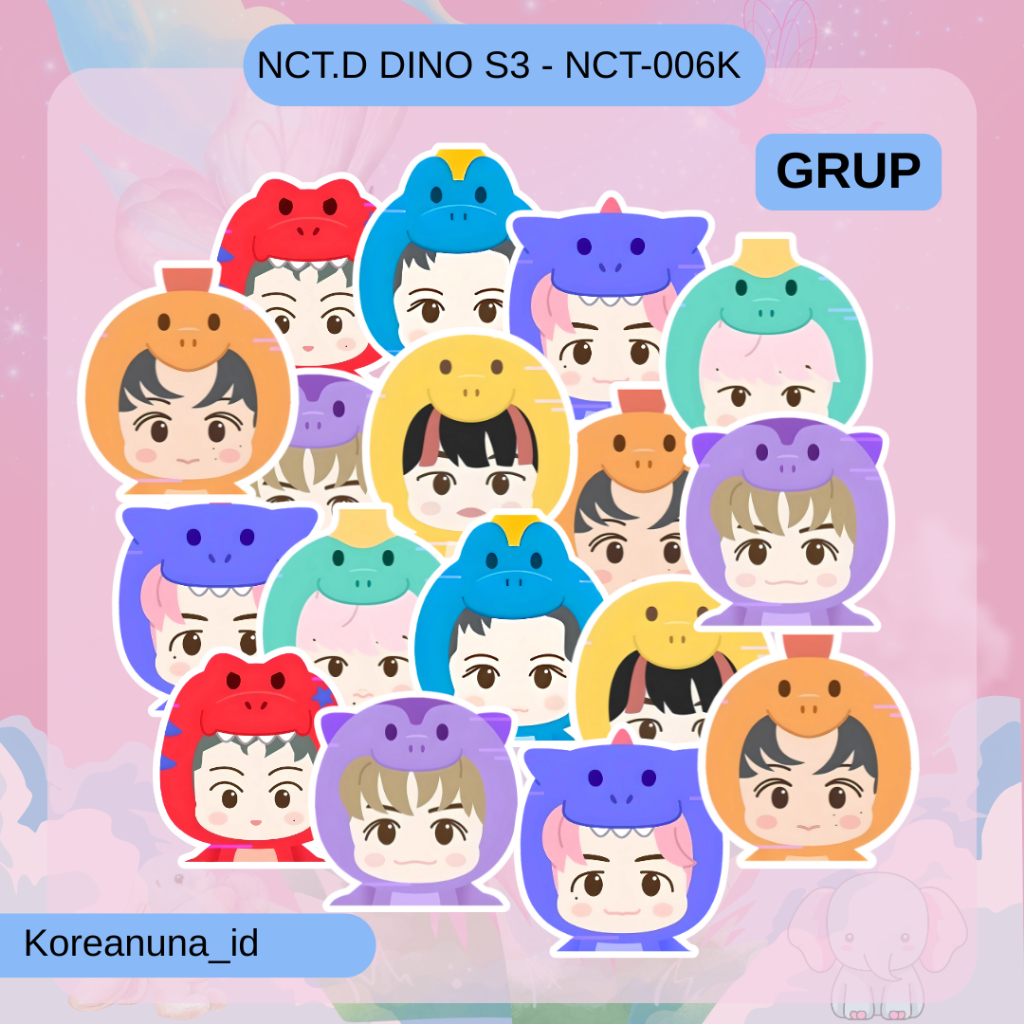 Sticker Kpop Nct Dream Dino Kartun Chibi Anime Lucu Aesthetic Stiker Deco Jurnal Buku Catatan Note W