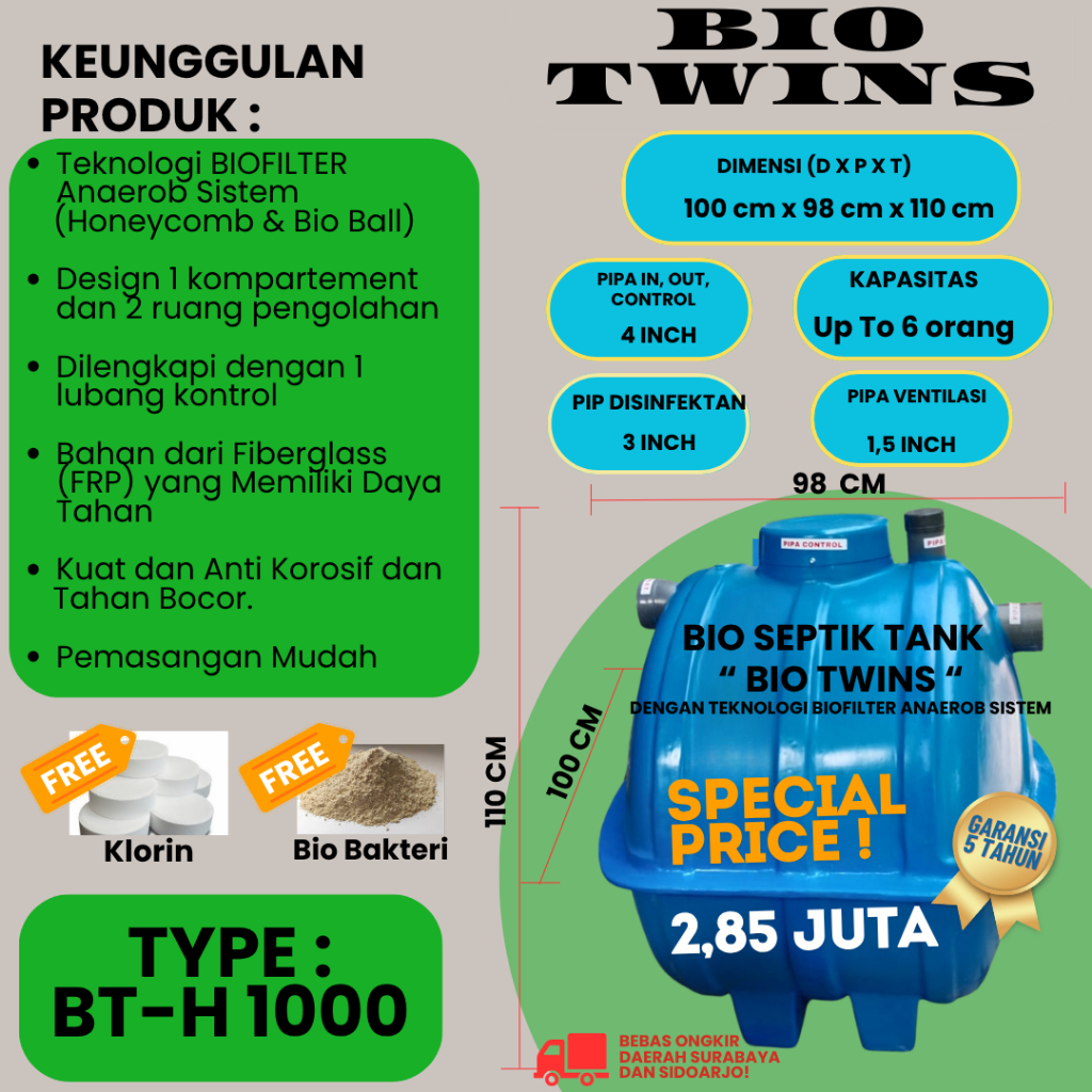 Bio Septic Tank 1000 Liter