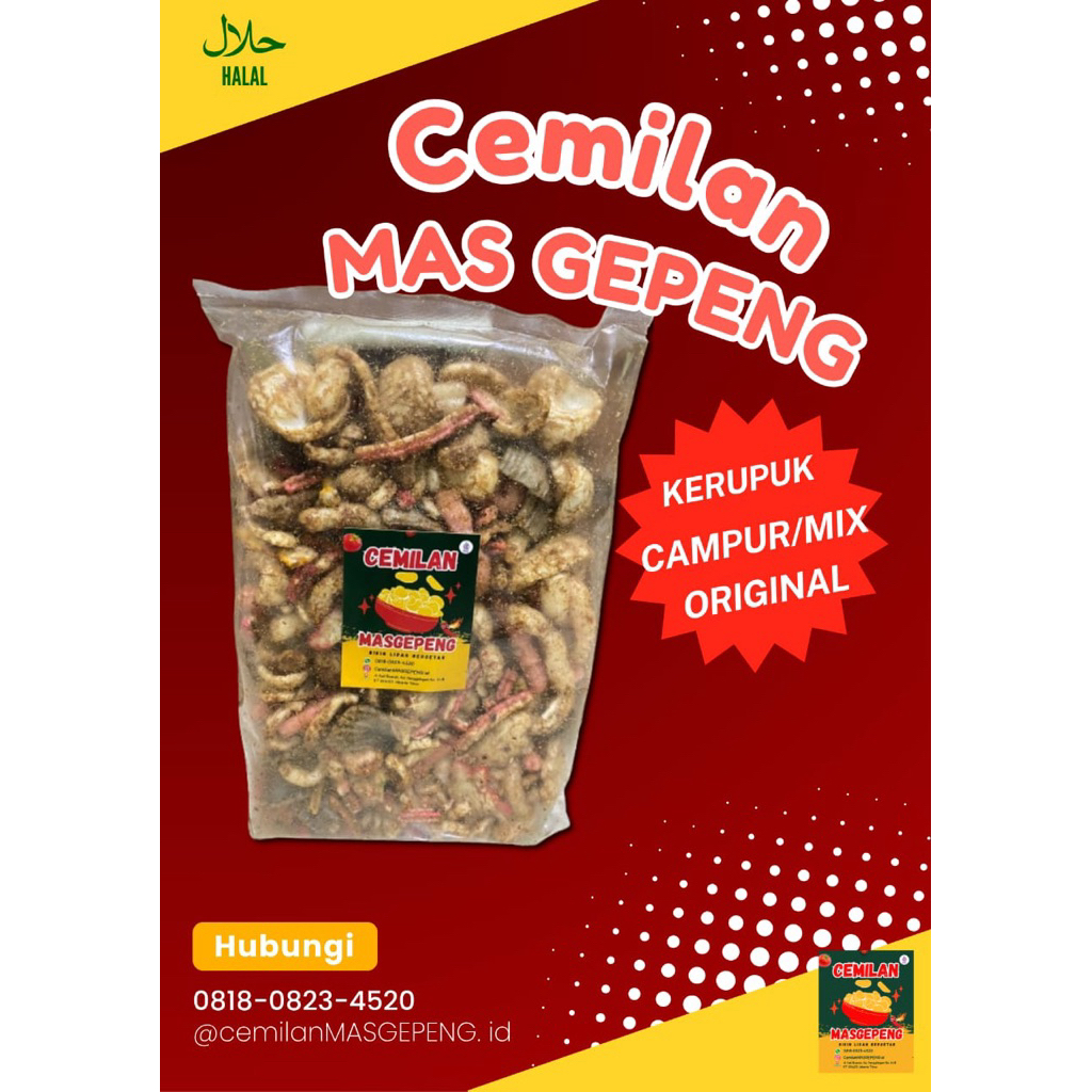 

Cemilan Mas Gepeng Kerupuk Campur/Mix Original