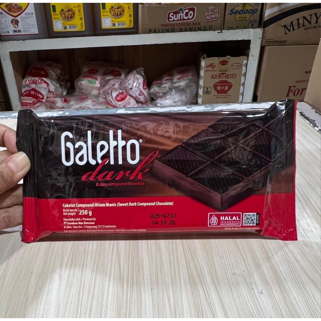 

Galetto Dark Baking Compound Chocolate / Coklat Batang 250 gram