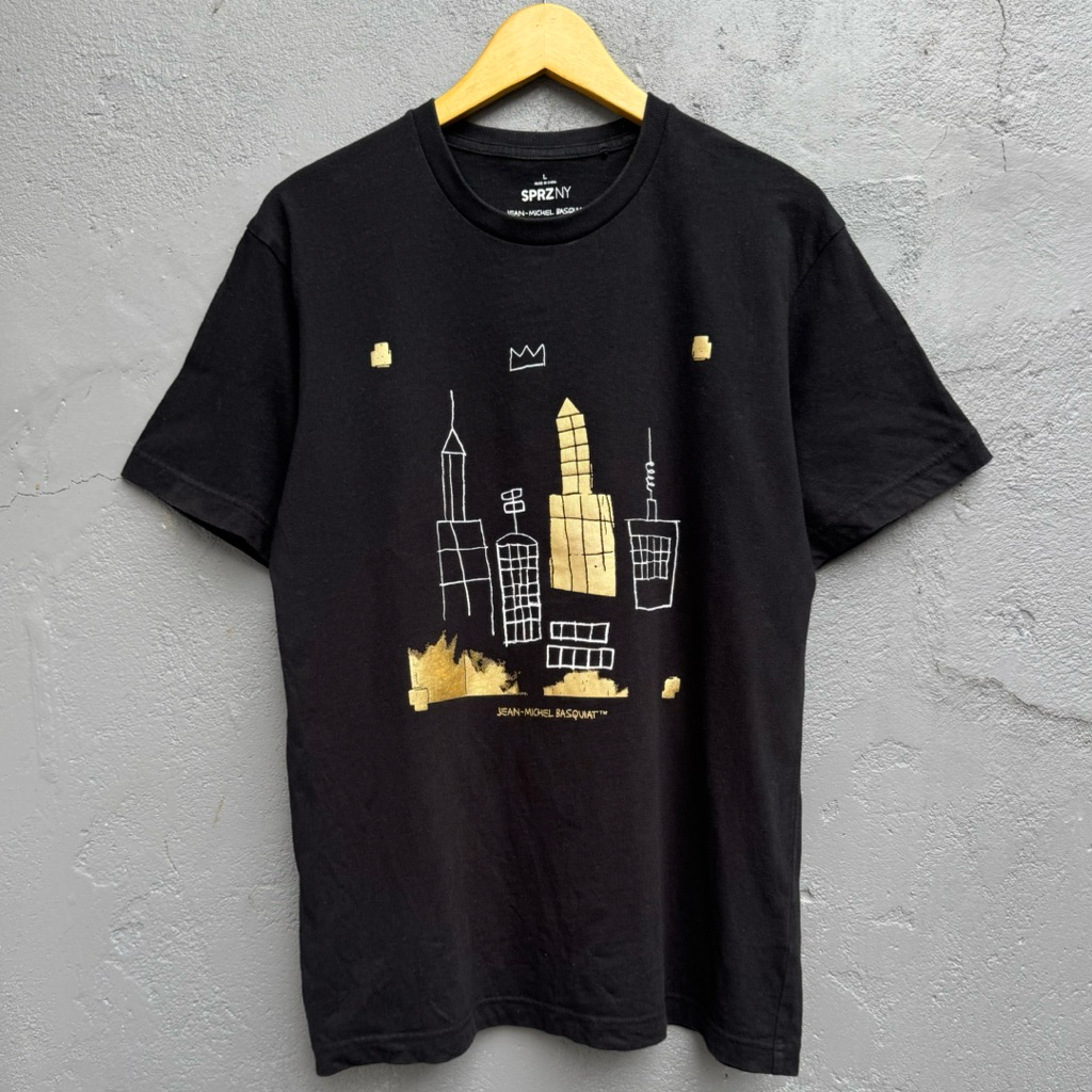 kaos uniqlo sprzny jmb jean michael basquiat hitam hk1