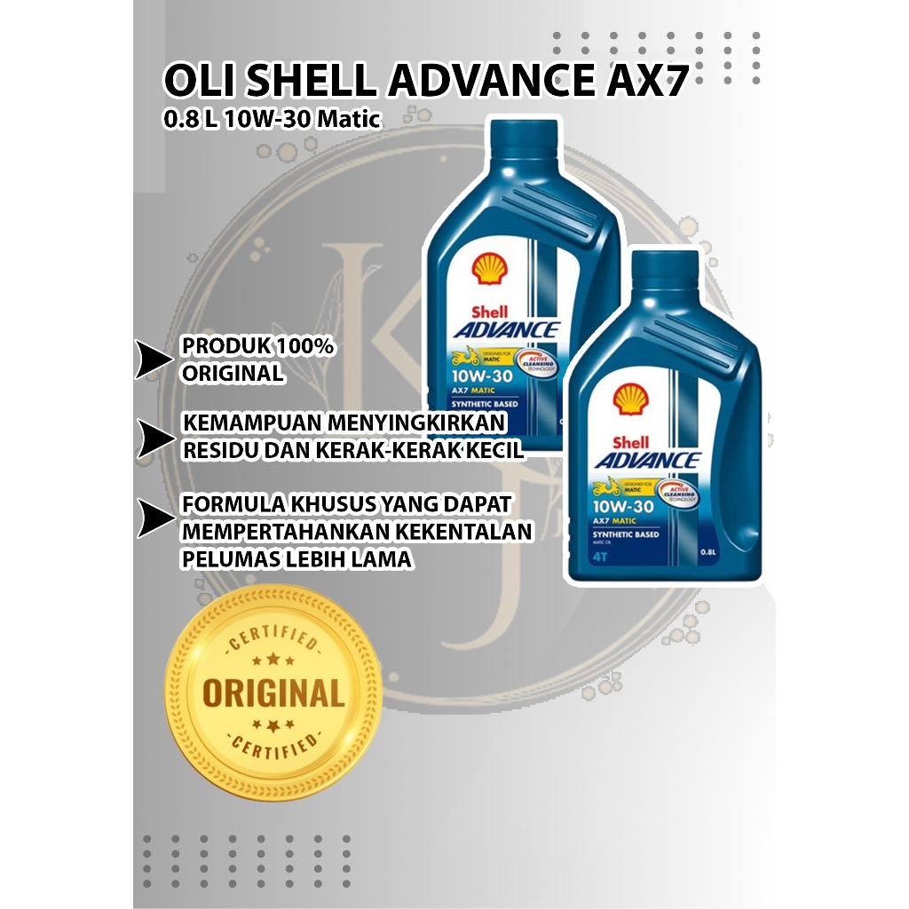 Oli Mesin 100% Original SHELL ADVANCE SCOOTER AX7 MATIC / Oli Shell Matic Original 100%