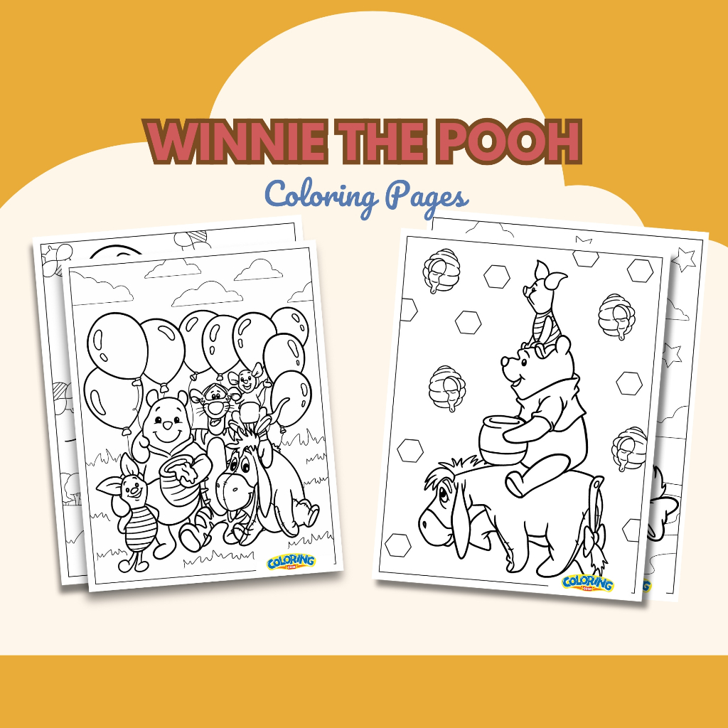 

KERTAS MEWARNAI ANAK PAUD TEMA WINNIE THE POOH / COLORING PAGES FOR KIDS / A4