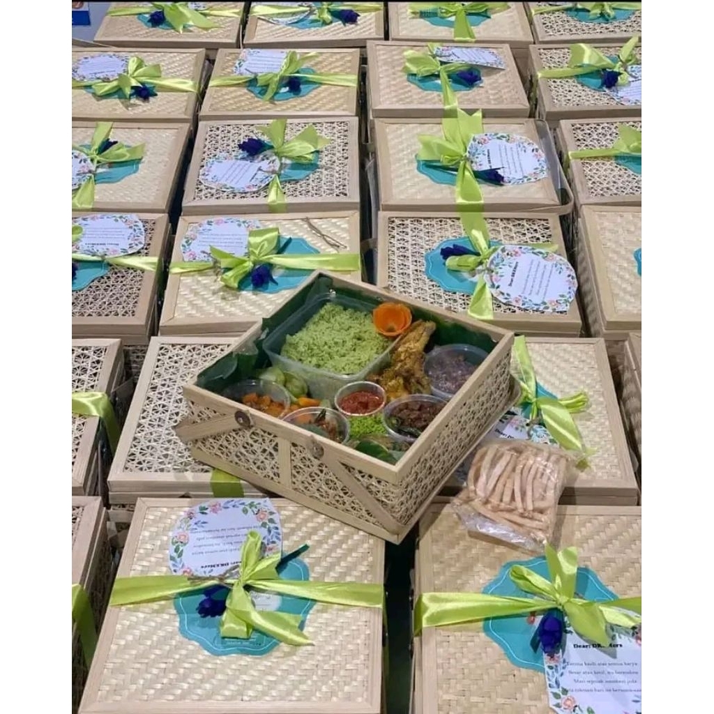 Hampers Kotak Bambu Box Tumpeng Bambu Rantang Bambu Kotak