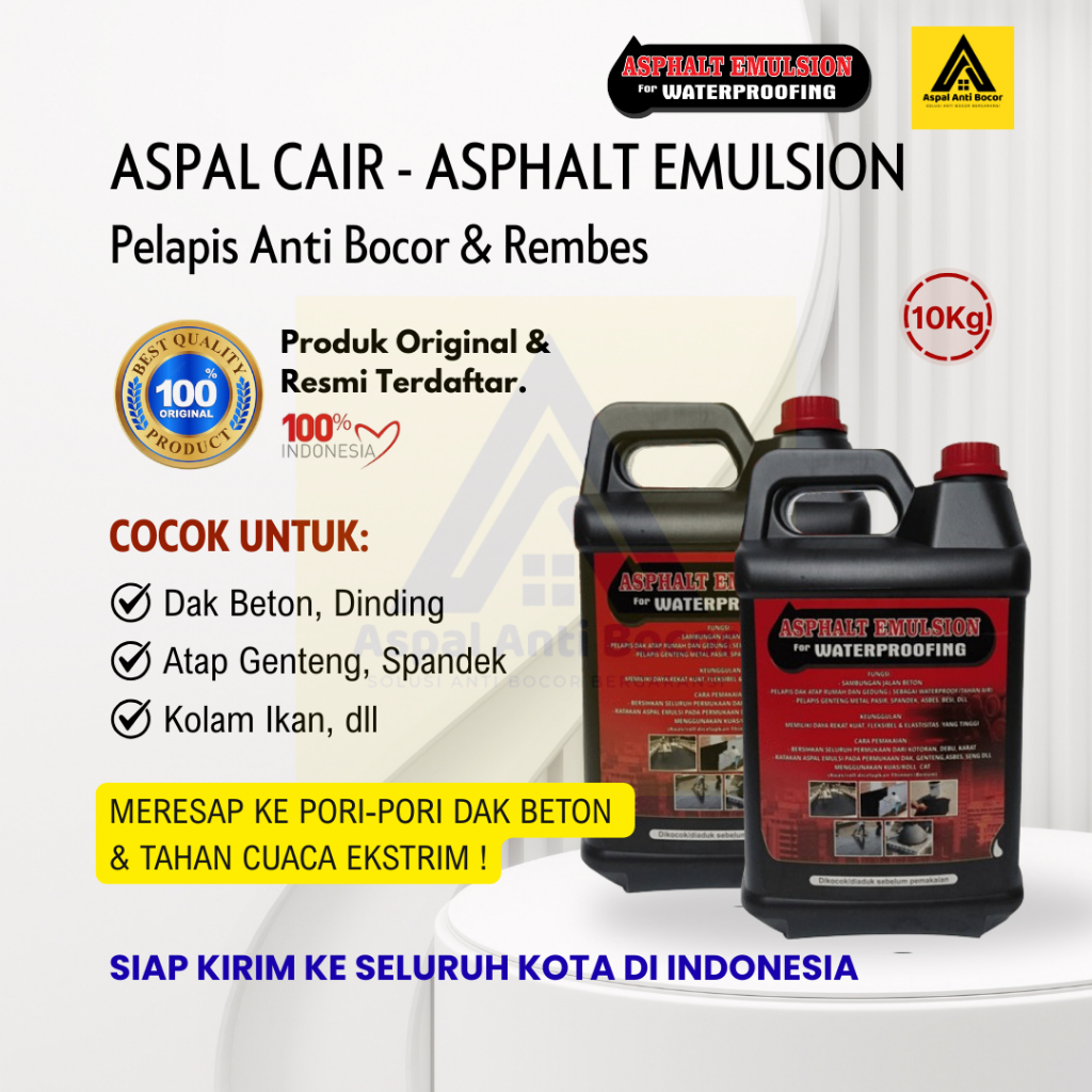 Aspal Cair Anti Bocor 10 Kg Aspal Emulsion Waterproofing Bandung