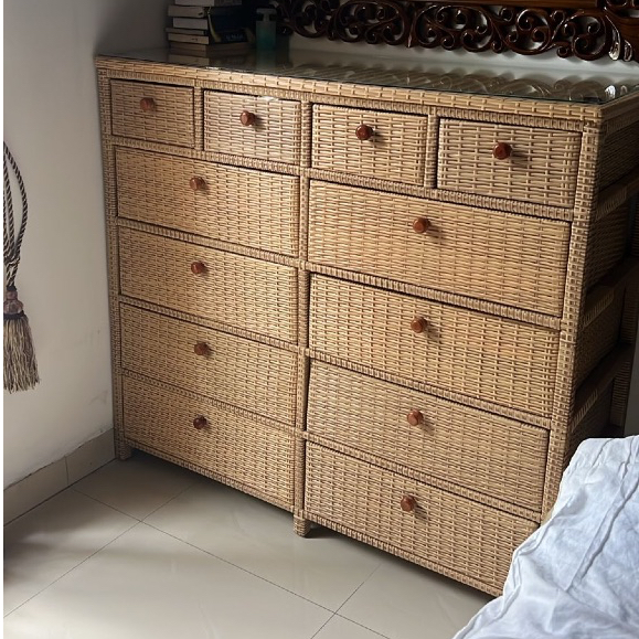Lemari Laci Rotan Sintetis 12 Drawer