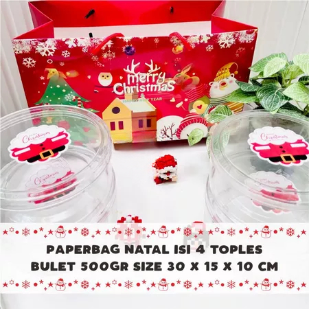 

Paperbag Natal Triangle Christmas Jingle Bells Bingkisan Gift Snack Christmas 30 x 15 x 17cm