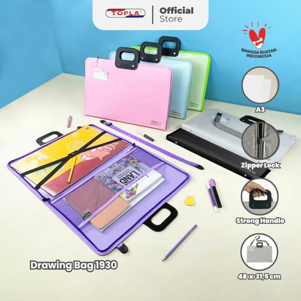 

Drawing bag1930 tas buku gambar art bag map portofolio fotografi dan arsitek ukuran A3 Topla