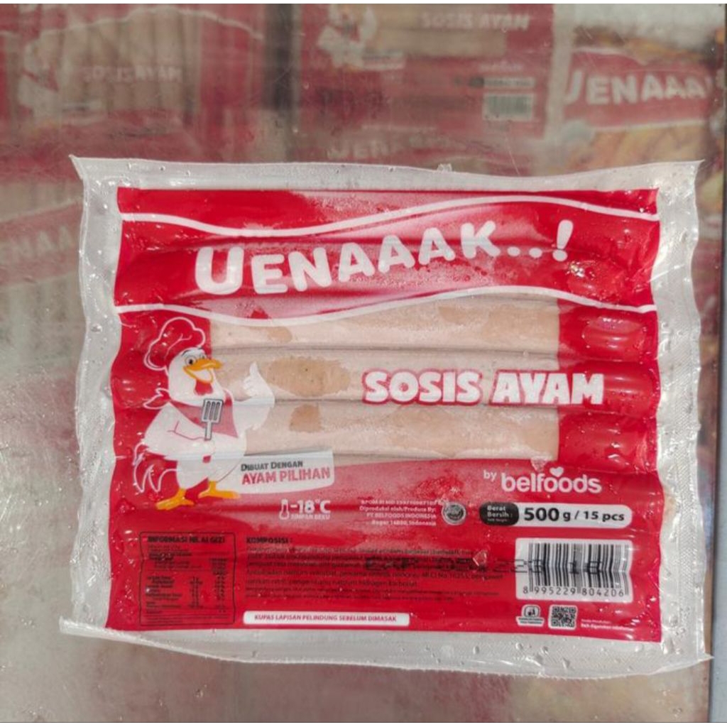 

sosis ayam uennak berat 500 gram isi 15 pcs frozen food