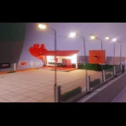 diorama parkiran dengan lapangan basket