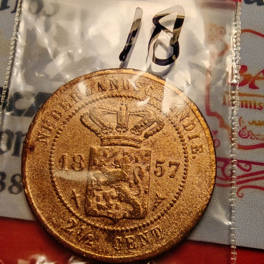 2,5 sen benggol tahun 1857 utuh sesuai foto no 18