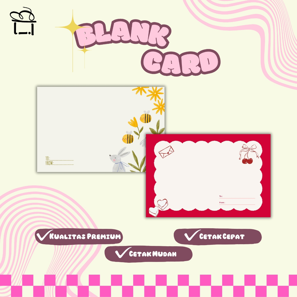 

Kartu Ucapan Polos | Greeting Card | Gift Card | Blank Card Lucu Aesthetic