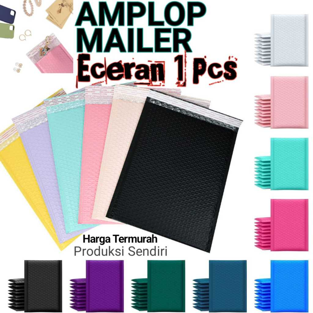 

Bubble Mailer / Amplop Bubble Bag Packing 1 Pcs - Warna Hitam Putih Ungu Pink | Aman & Stylish!