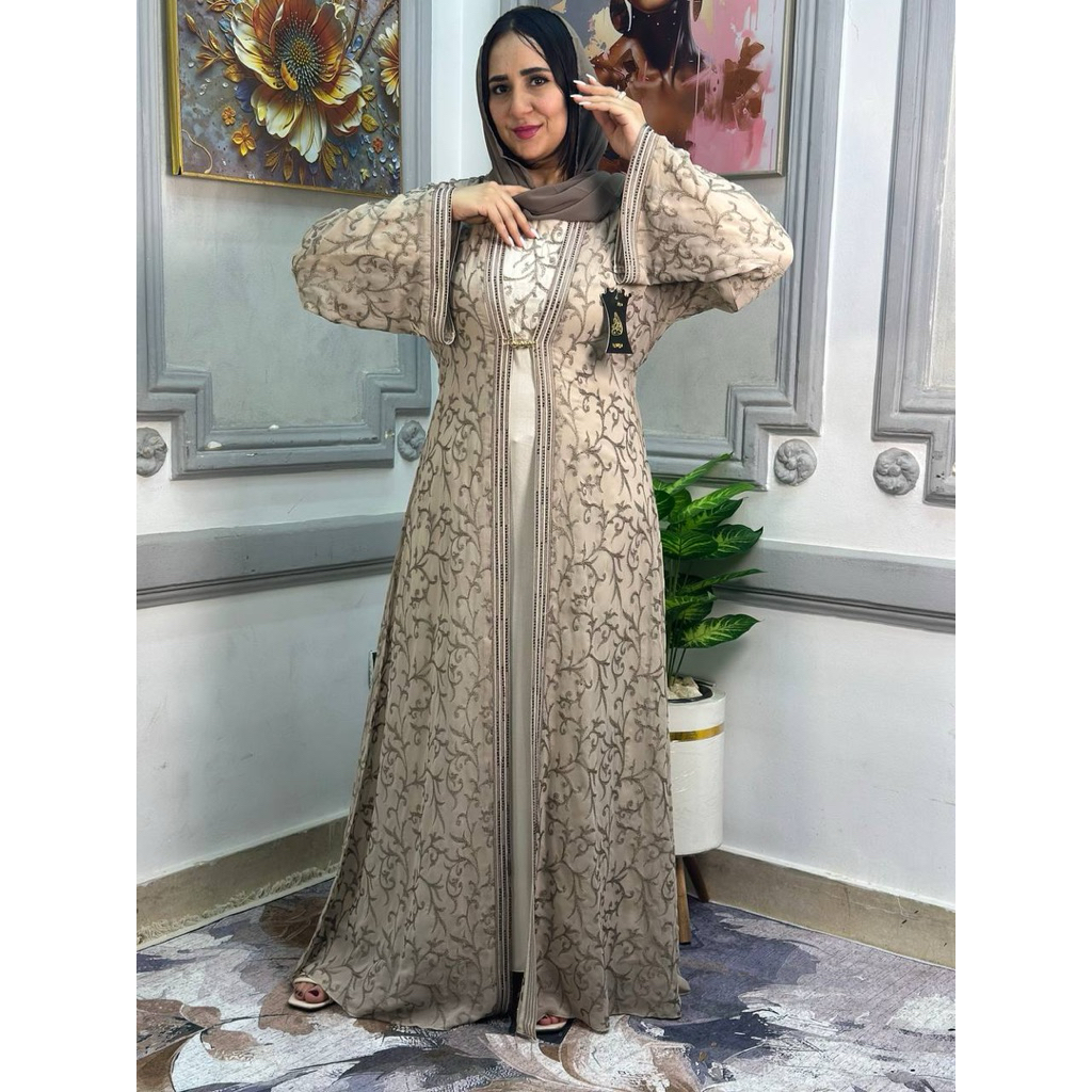 Abaya Mesir - Abaya Set Outer Border Mewah