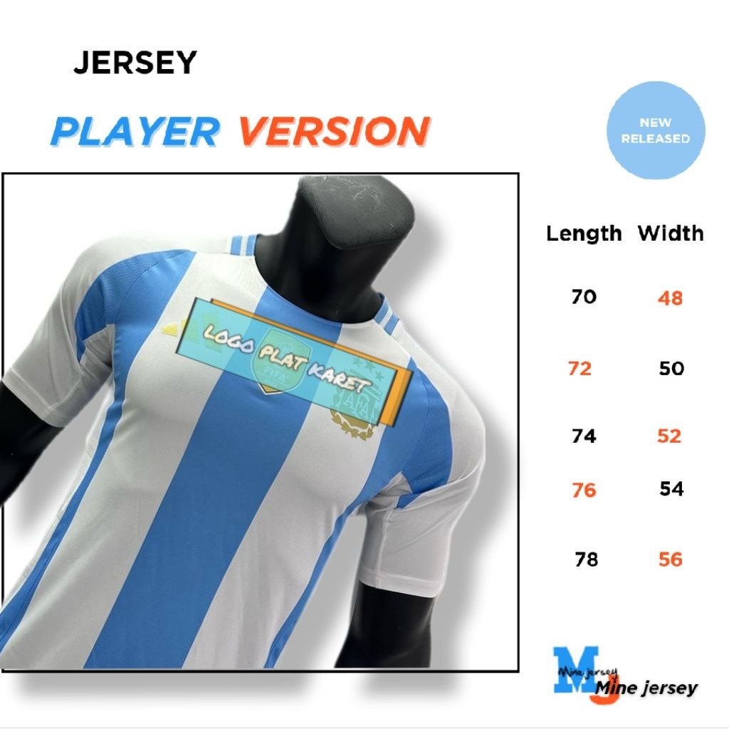 Jersey Player issue Argentina Home Copa 2024 Jersey player version