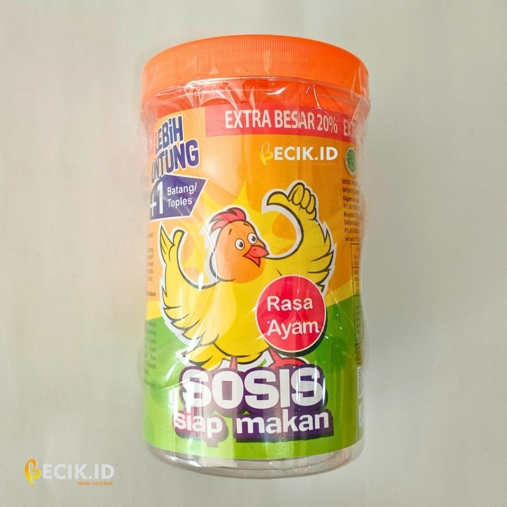 

Sosis SO NICE Ayam 500g – 1 Toples Isi 25 pcs (24+1) – Exp Panjang
