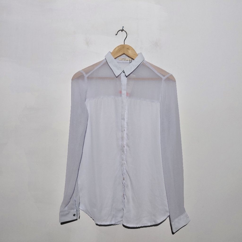 BERSHKA WOMAN KEMEJA BLUE SHIRT BARU ASLI ORIGINAL