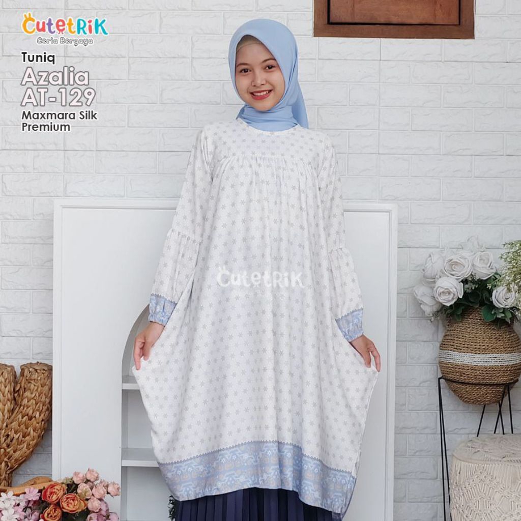 ATASAN TUNIK BATIK AZALIA BY CUTETRIK TERBARU BLOUSE ATASAN PEREMPUAN REMAJA SIMPEL CANTIK BAHAN MAX