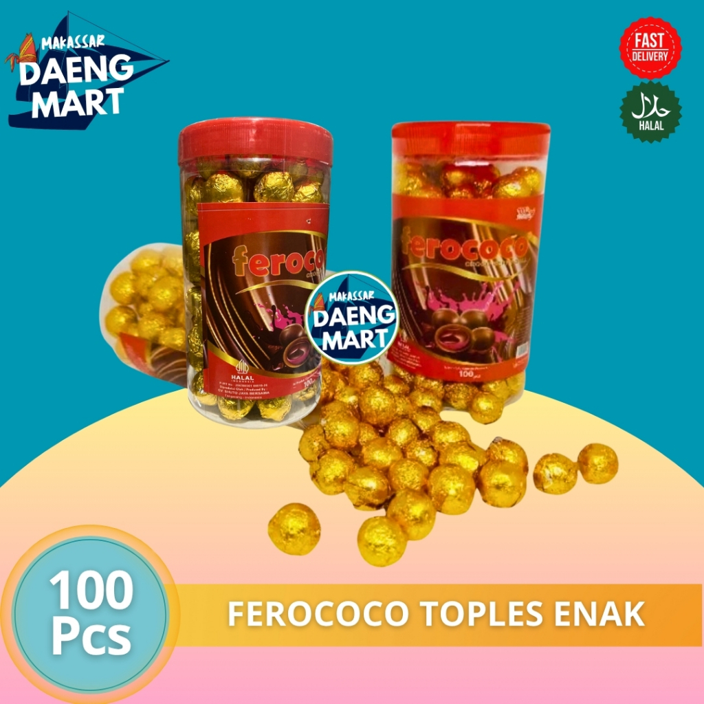 

Permen Coklat Ferococo Toples Bentuk Kelereng Enak Isi 100 Pcs