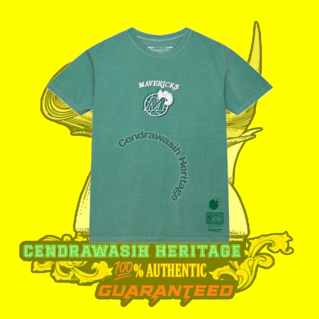 Mitchell and Ness Dallas Mavericks Golden Hour Glaze Short Sleeve T-Shirt Green Original