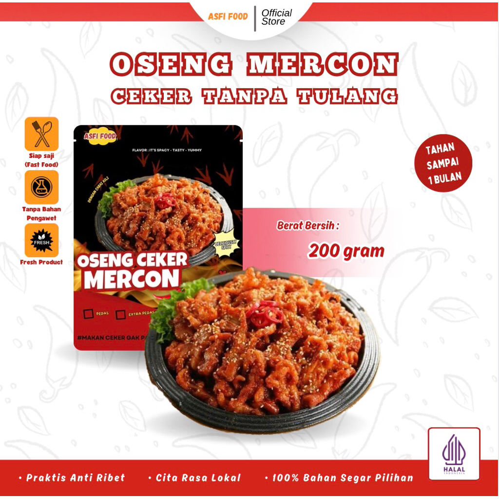 

Asfi food - OSENG CEKER MERCON TANPA TULANG 200gram