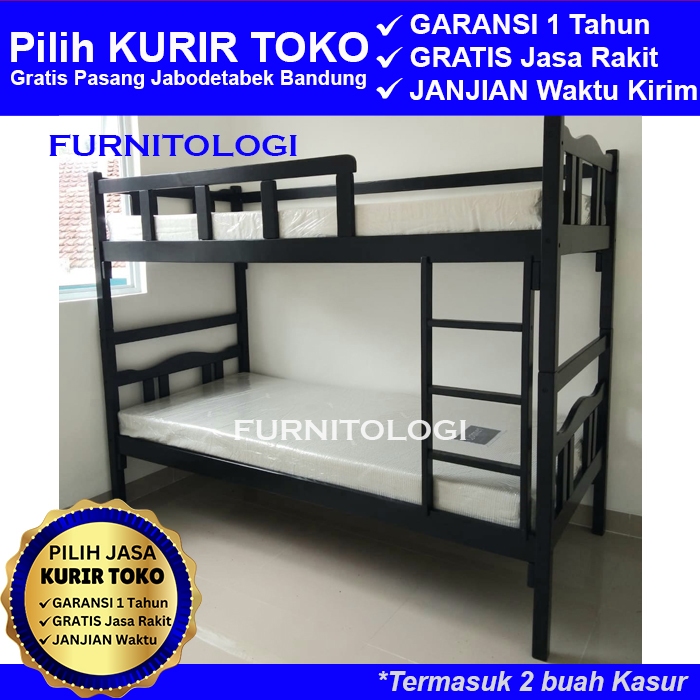 Paket Lengkap Kasur - Ranjang Tingkat dan Kasur Busa - Tempat Tidur Susun dan Kasur Busa Dipan Tingk