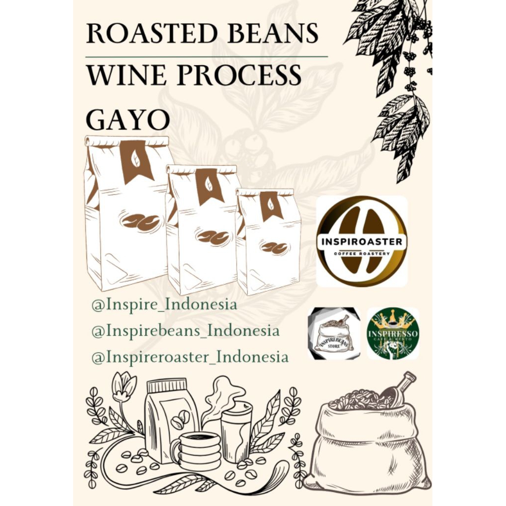 

ROASTED BEANS WINE PROCESS - GAYO (ACEH )