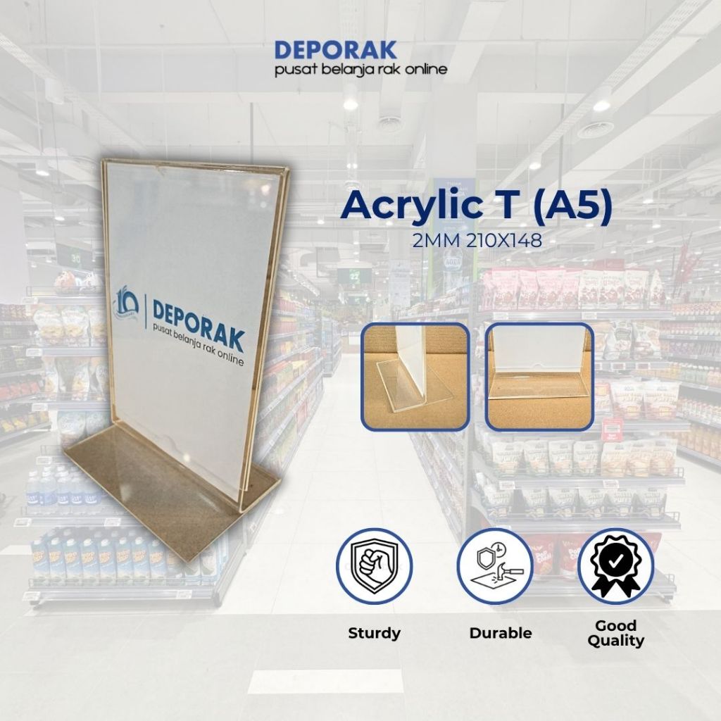 

Akrilik Tent A5 Type T 2mm/ Tempat Brosur Akrilik A5/ Tent Card Akrilik / Tent Holder Akrilik/ Akrilik Qrist Barcode/ Stand Akrilik / Acrylic Display / Tempat Brosur A5