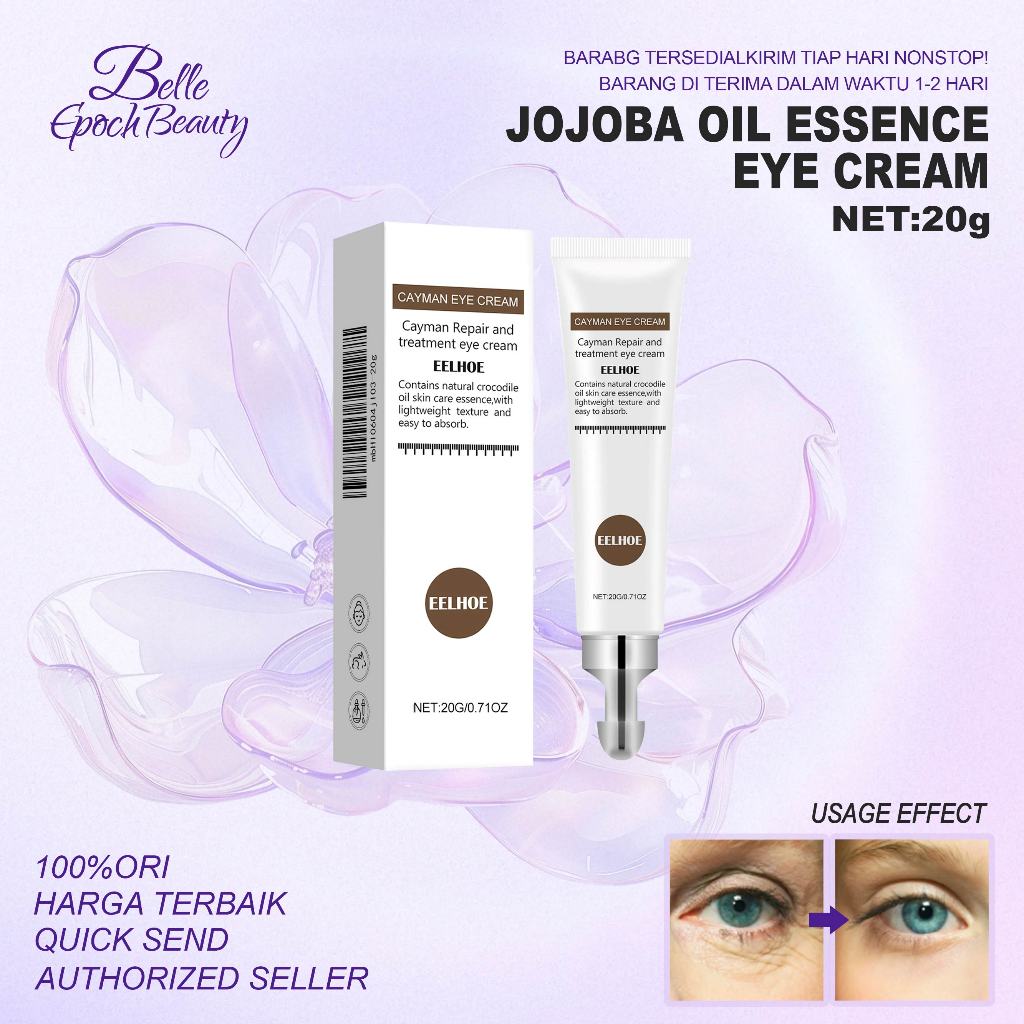 EELHOE Krim Mata Cayman 20g - Peptide Eye Cream Crocodile Skink Red Eye Krim Anti Aging Retinol Crea