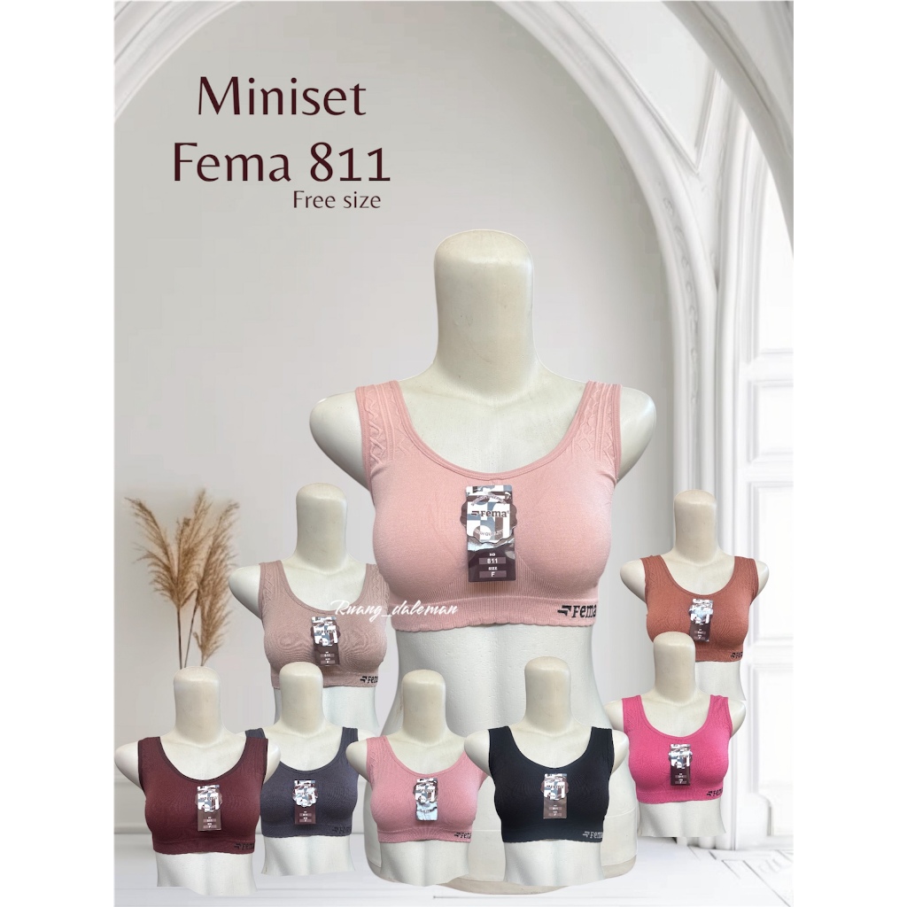 (GROSIR) Miniset Remaja FEMA 811/817 || Miniset Sport Bra Rajut Wanita Dewasa Remaja Tanpa Busa
