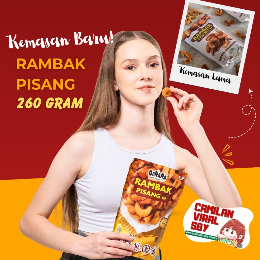 

Rambak Pisang Kemasan Besar 260Gr Camilan Viral Carara Banana Crispy Snack Export Quality