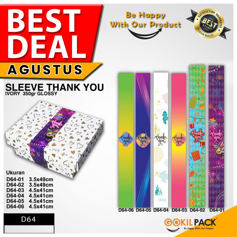 

Sleeve Box|Label/Hiasan/Paper Belt Thank You Vertikal|D64