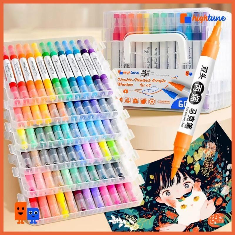 

HIGHTUNE Alat Tulis Sekolah Lengkap Spidol Acrylic Marker Spidol Permanen Kotak Keras Kepala Ganda