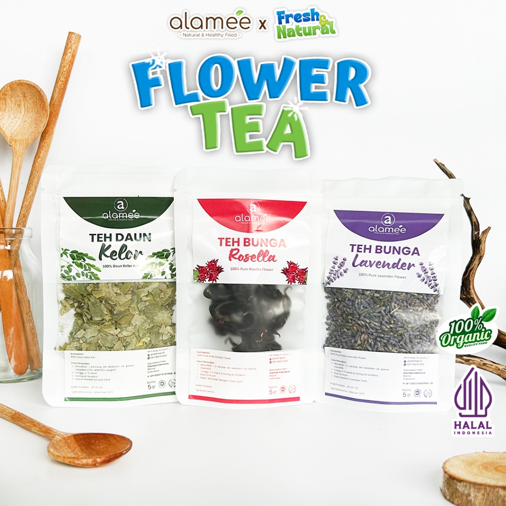 

ALAMEE Teh Jati Cina 5gr Chamomile Bunga Rose Bud Earl Grey Flower Tea Dried Organic freshandnatural