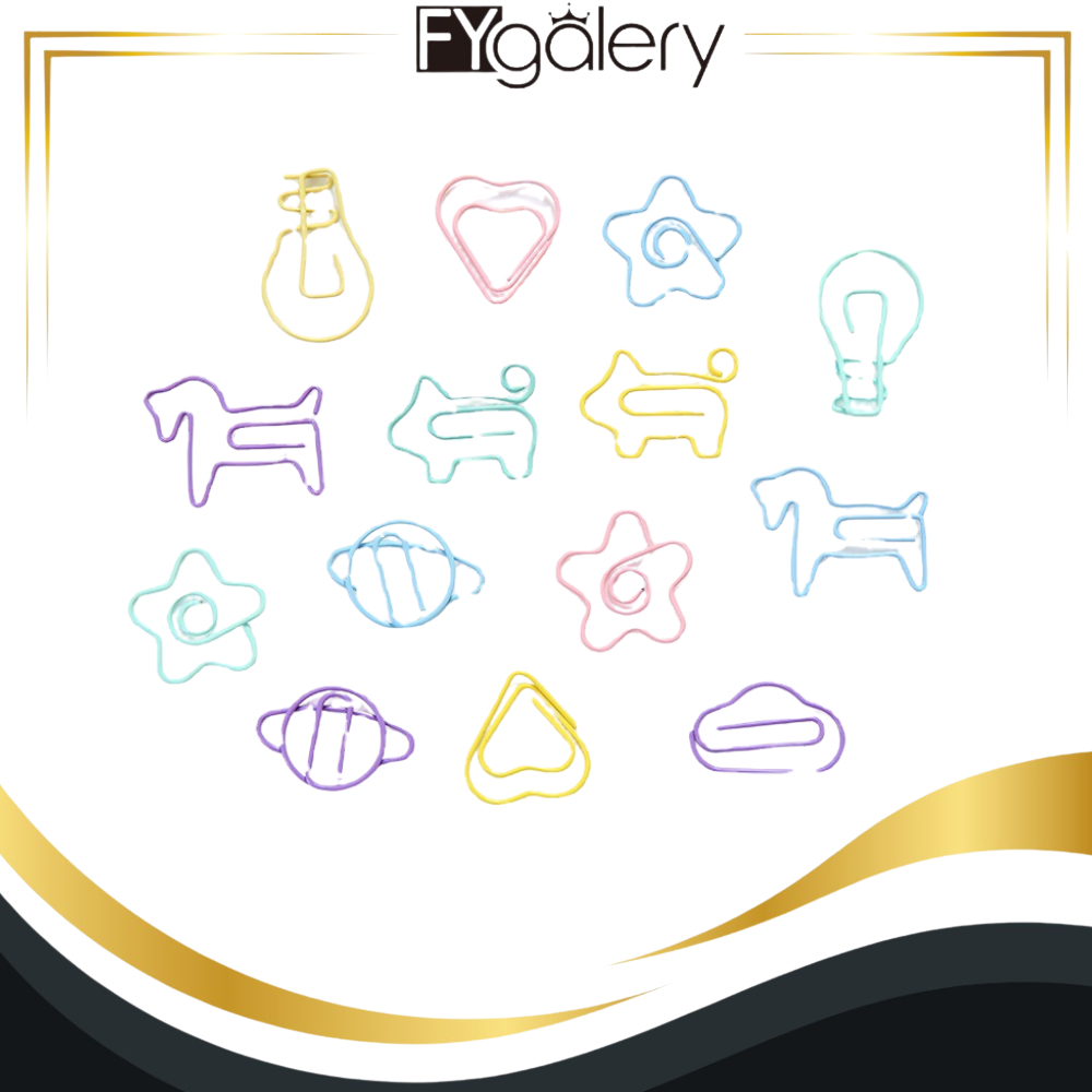 

FYgalery Penjepit Klip Kertas Paper Clip Push Pin Set 10pcs Free Pouch Y1706