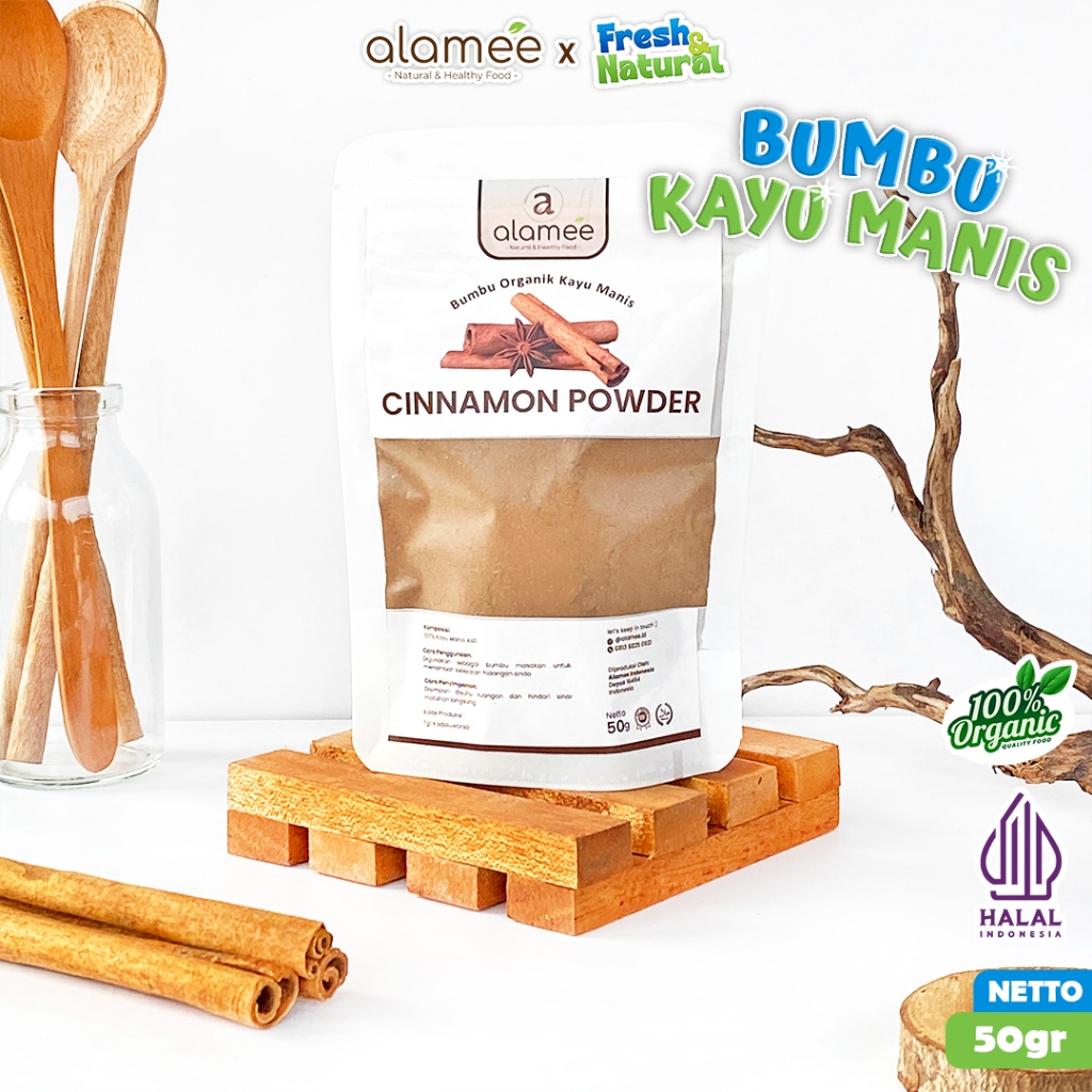 

ALAMEE Kayu Manis Bubuk Cinnamon Powder kayumanis Murni Asli Bumbu Organik 50g fresh and natural