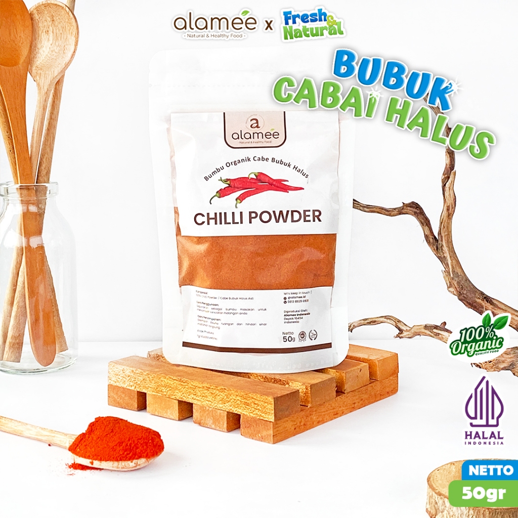 

Bumbu Cabe Cabai Bubuk Kering Halus Pedas Chilli Seasoning Powder Cabai 50g fresh and natural