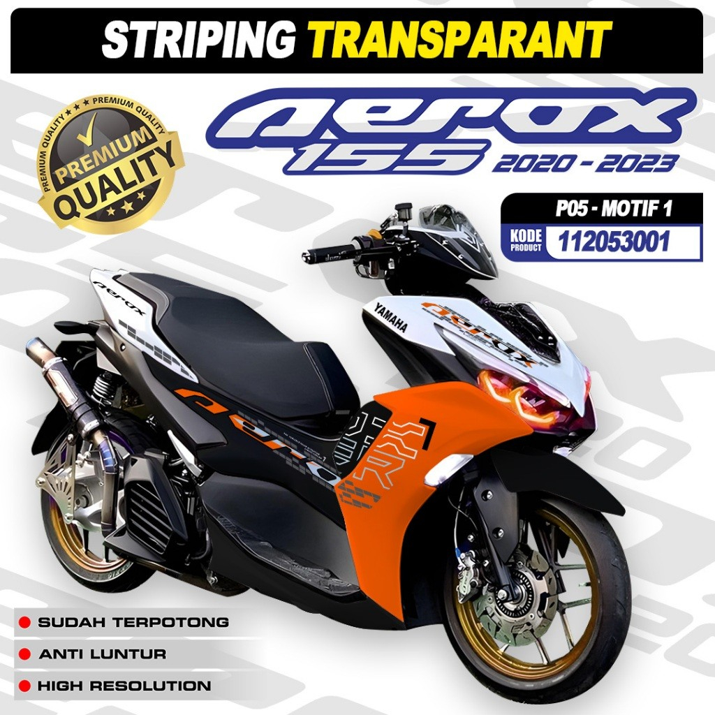 Striping Aerox All New 155 Stiker Transparan Aerox New Kode P05 Striping Aerox Striping Aerox New