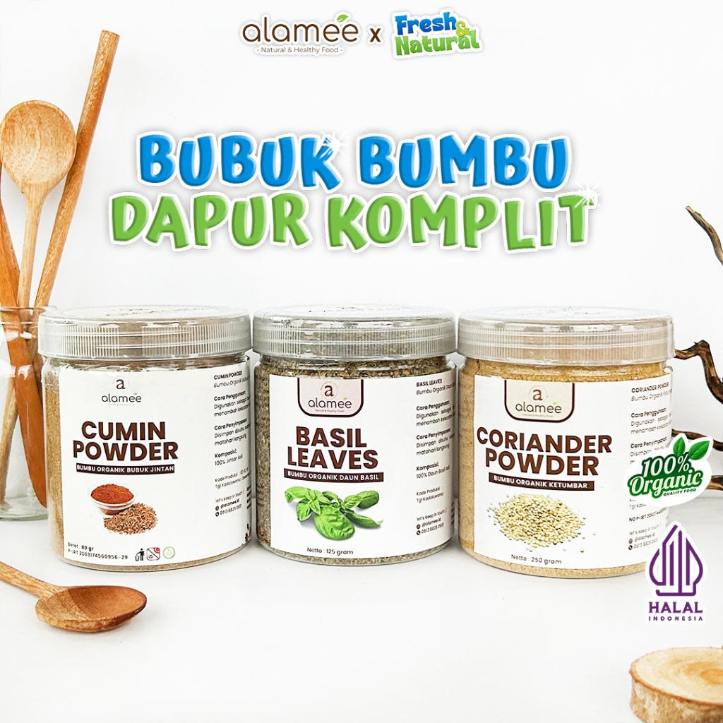 

ALAMEE Bumbu Dapur Bubuk Lengkap Bawang Bombay Powder Organik Siap Pakai Toples fresh and natural