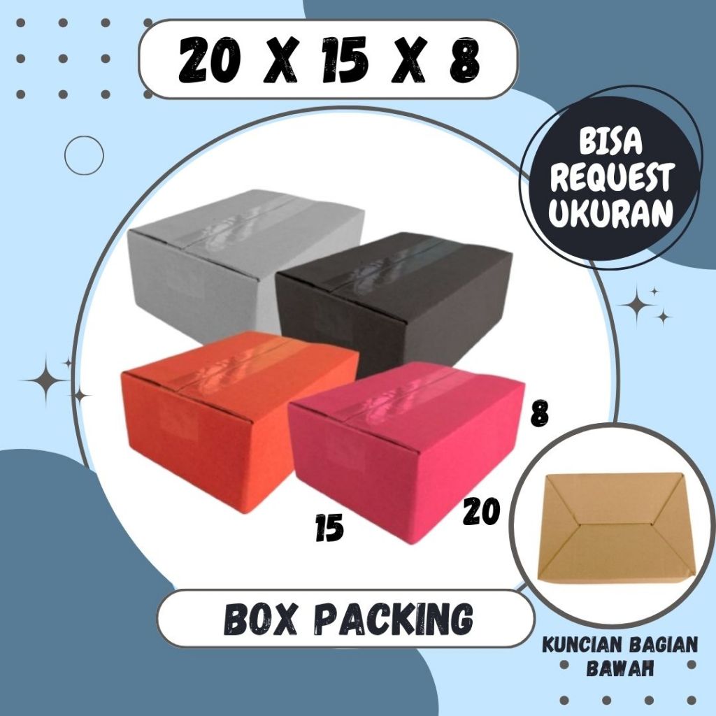 

Box 20x15x8 A0 / Kardus 20x15x8 A0 Packing Karton / Dus 20x15x8 Kotak Botol Kemasan Kardus Balap