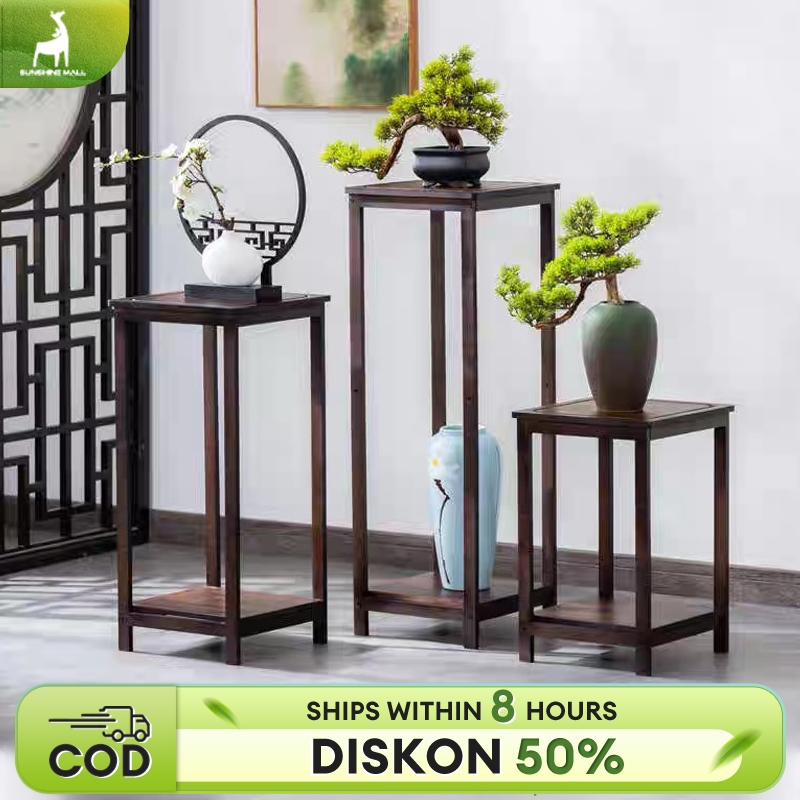 Rak Bunga Kayu Rak Penyimpanan Tanaman Hijau Rak Pot Bunga Serbaguna Toko Bunga Taman Ruang Tamu