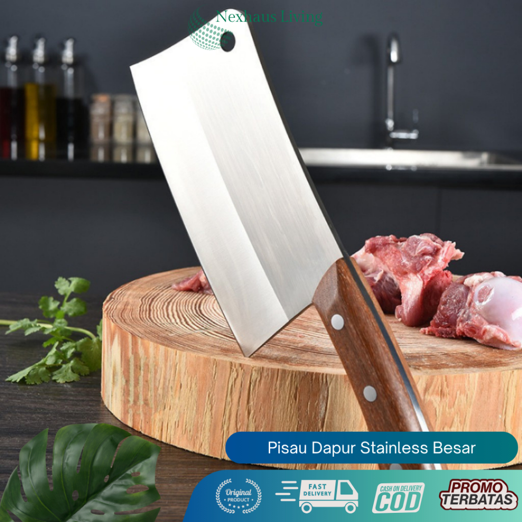 NEXHAUS Living -  Pisau Dapur Stainless Besar Pisau Khusus Pemotong Tulang Daging